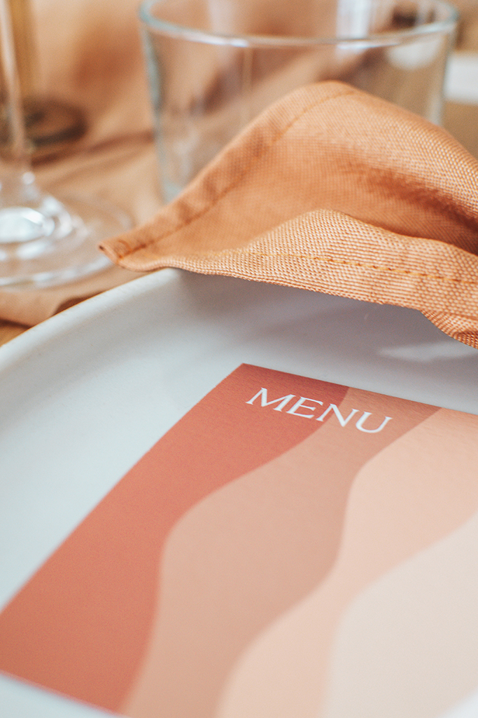 menu mariage - light terracotta