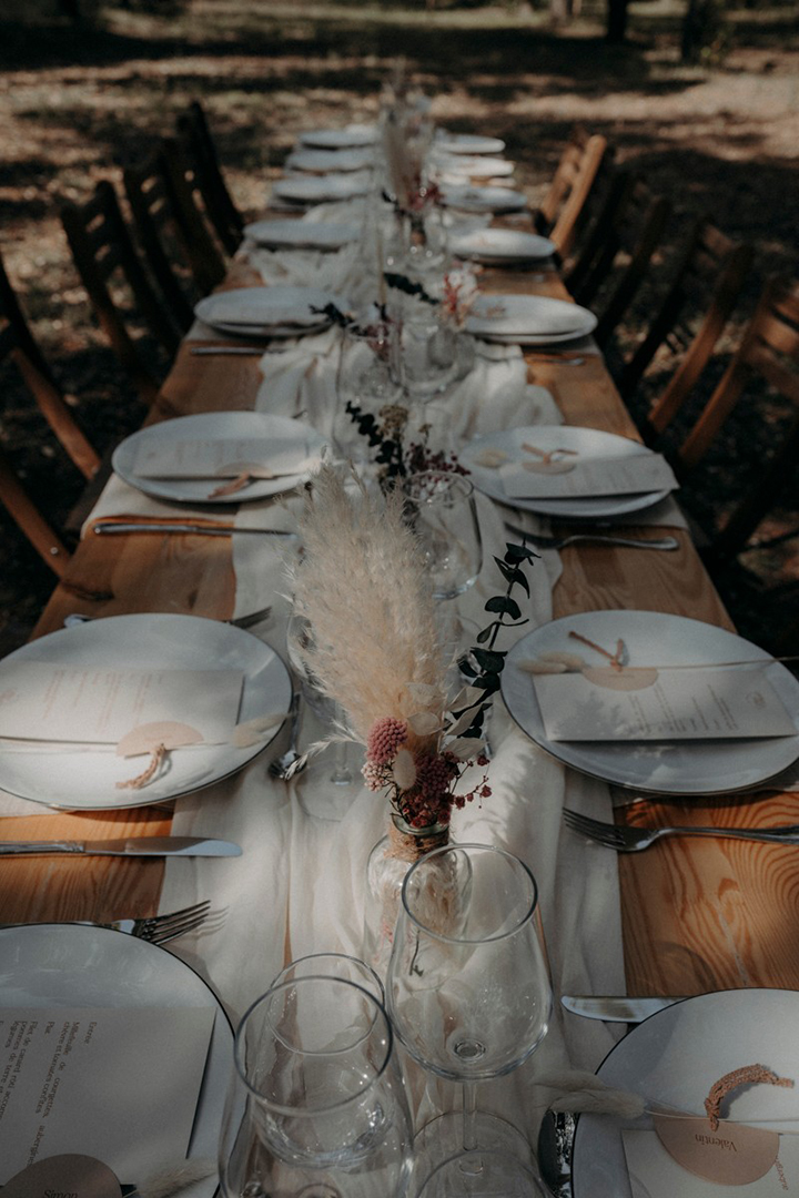 décoration table - mariage boho