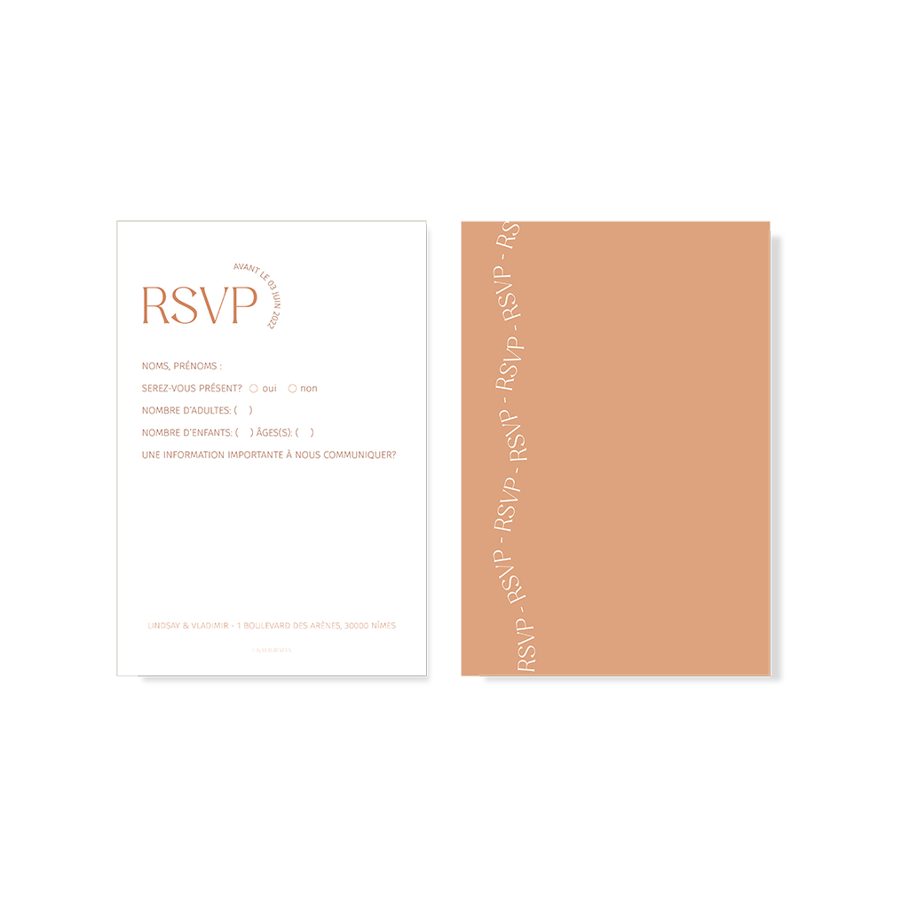 light terracotta - rsvp mariage