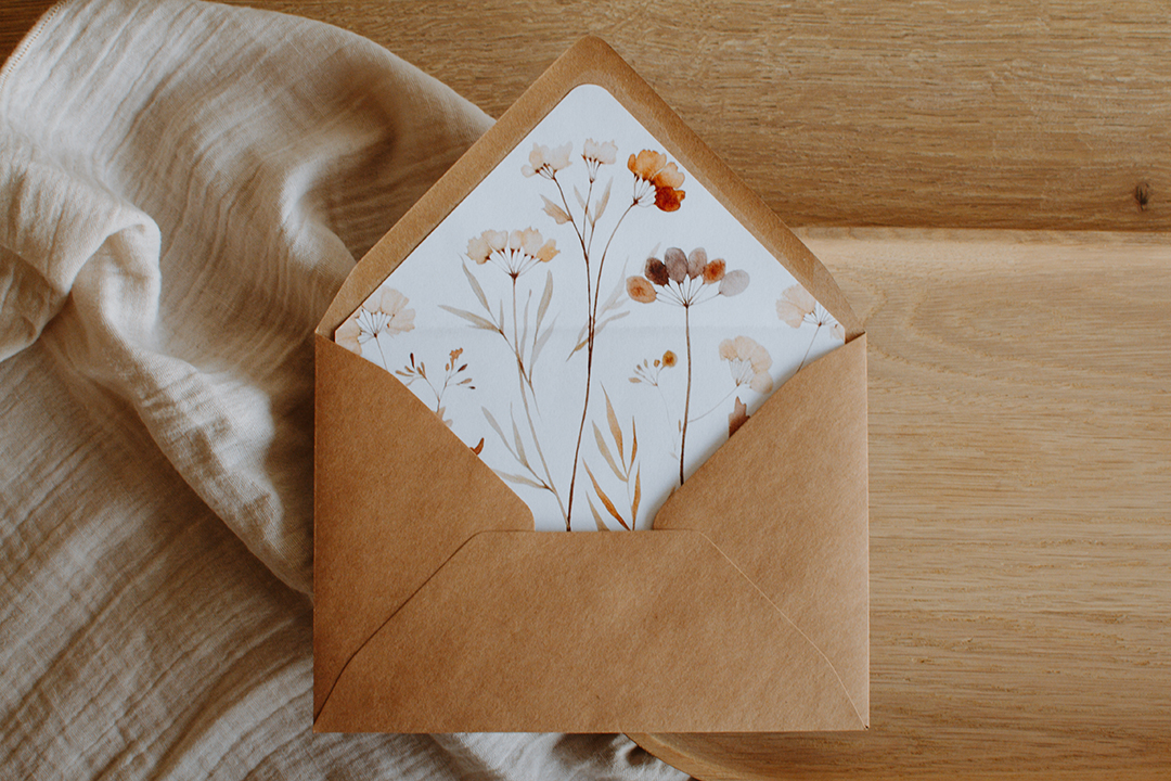 enveloppe fleurs mariage