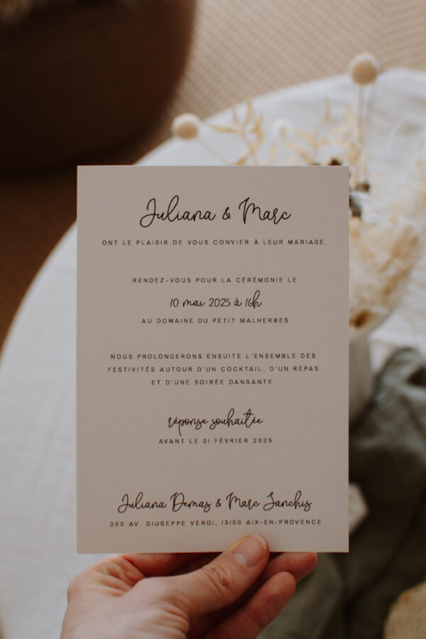 faire-part mariage minimaliste