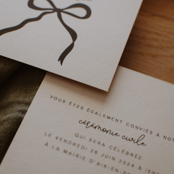 détail invitation mariage mairie cérémonie