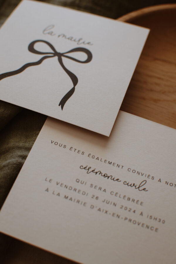 détail invitation mariage mairie cérémonie