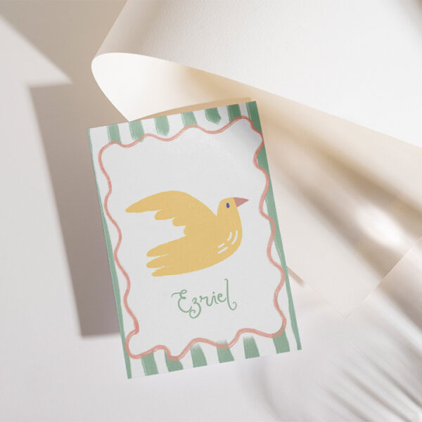 faire part naissance Ezriel oiseau