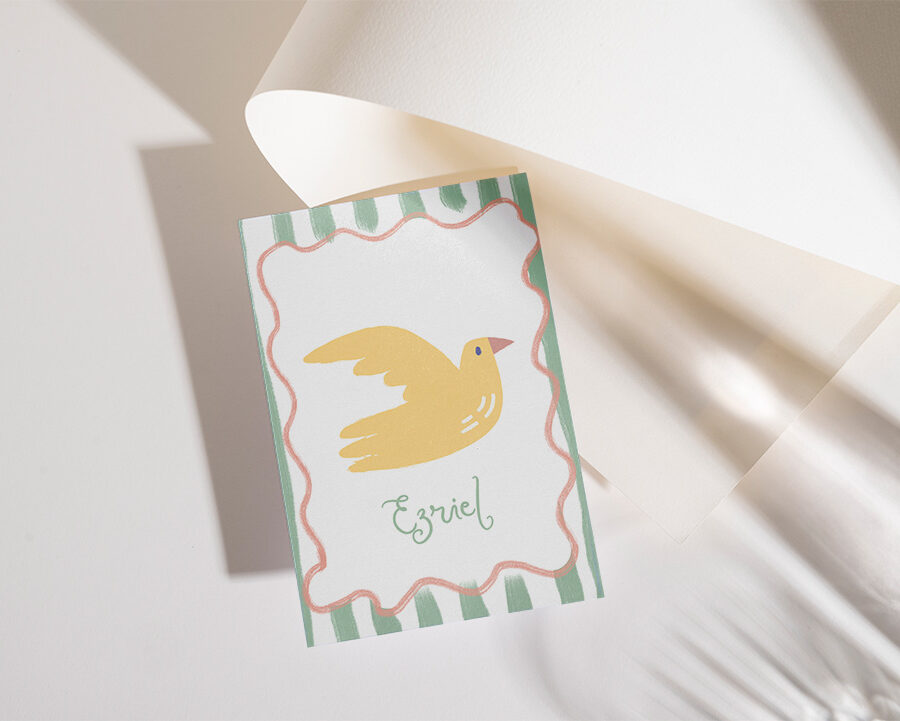 faire part naissance Ezriel oiseau