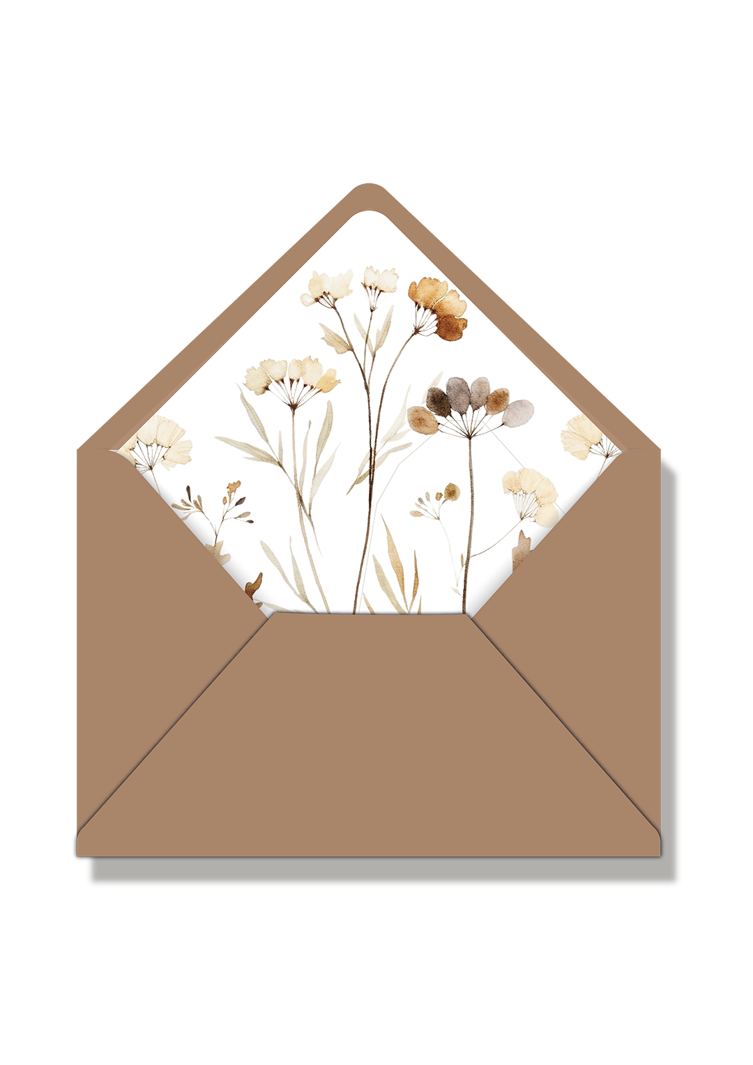 enveloppe mariage doublure fleurs séchées automne kaligrafia