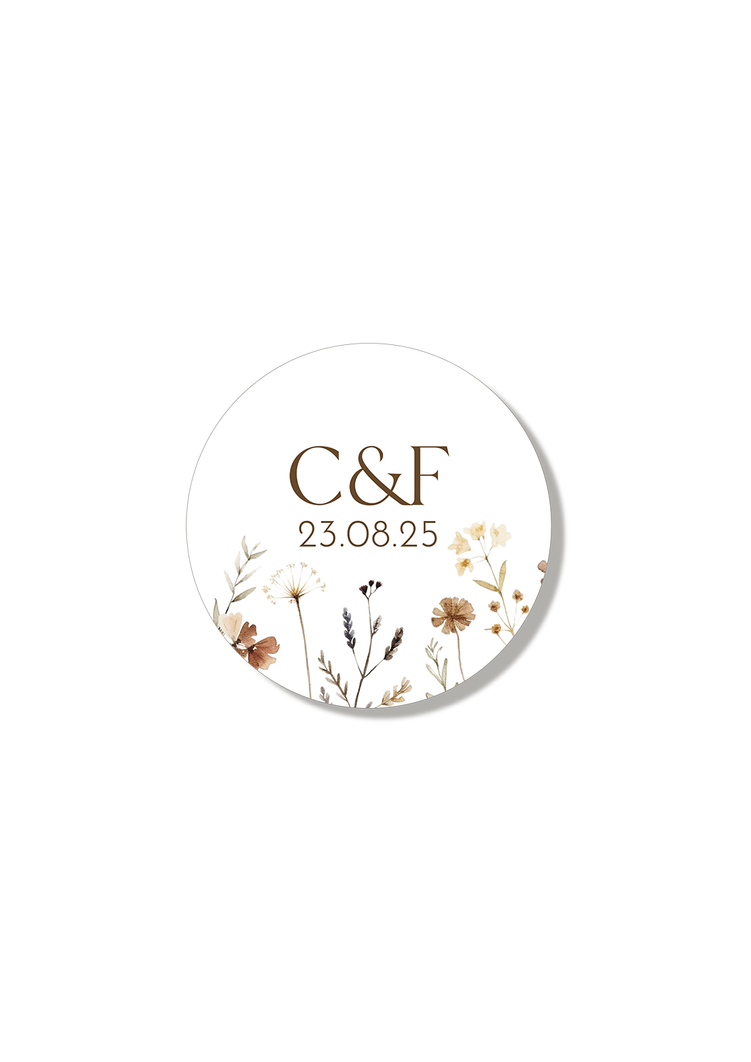 sticker cadeau mariage fleurs séchées automne kaligrafia