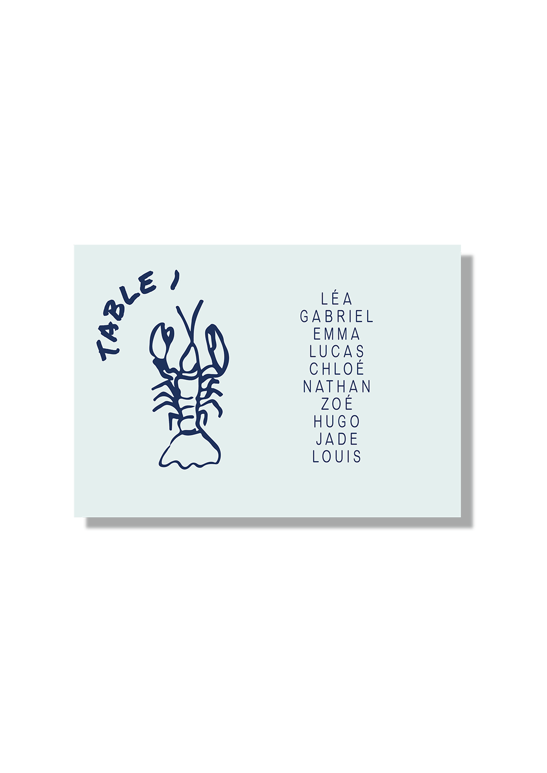 plan table mariage homard bleu nom invités makebella