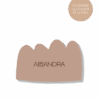 Marque-place design couleur beige avec découpe graphique personnalisable
