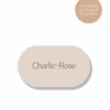Marque-place personnalisé en papier beige clair avec bords arrondis