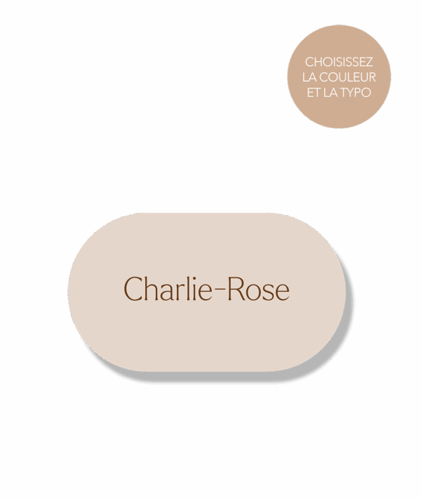 Marque-place personnalisé en papier beige clair avec bords arrondis