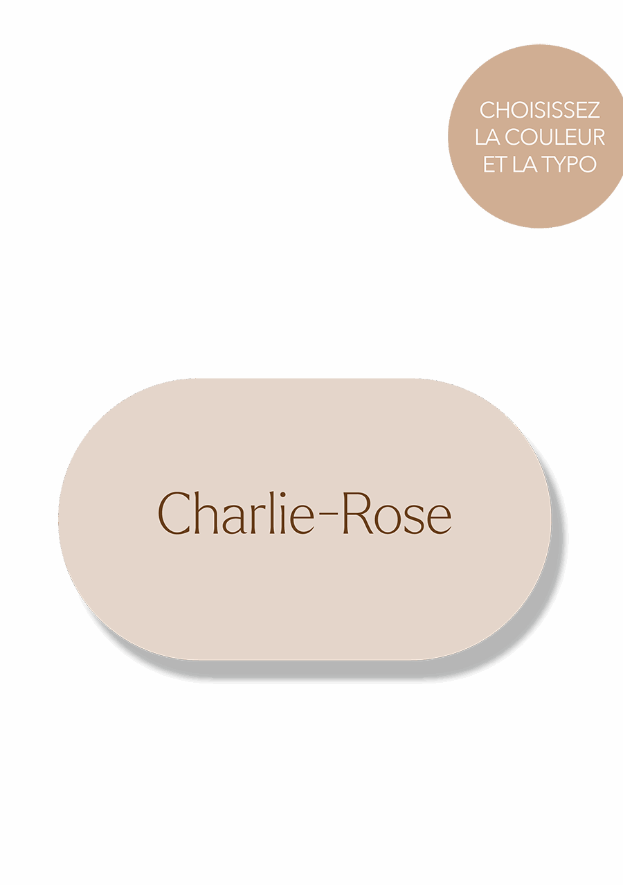 Marque-place personnalisé en papier beige clair avec bords arrondis