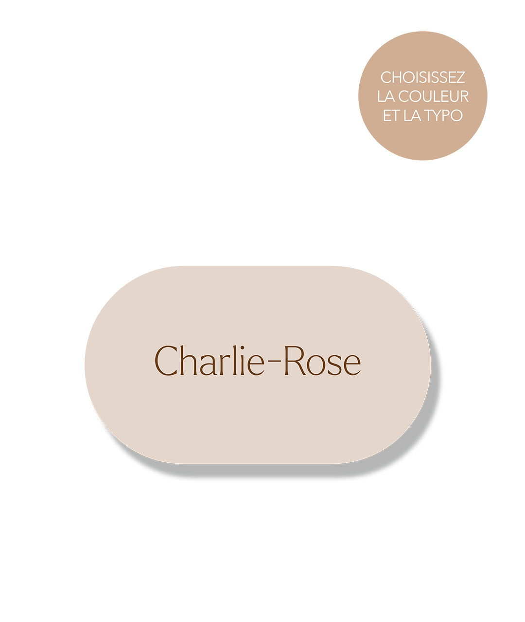 Marque-place personnalisé en papier beige clair avec bords arrondis