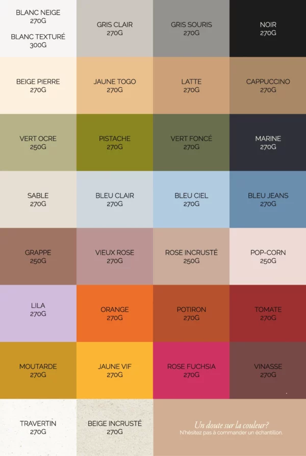 nuancier papier faire-part couleurs